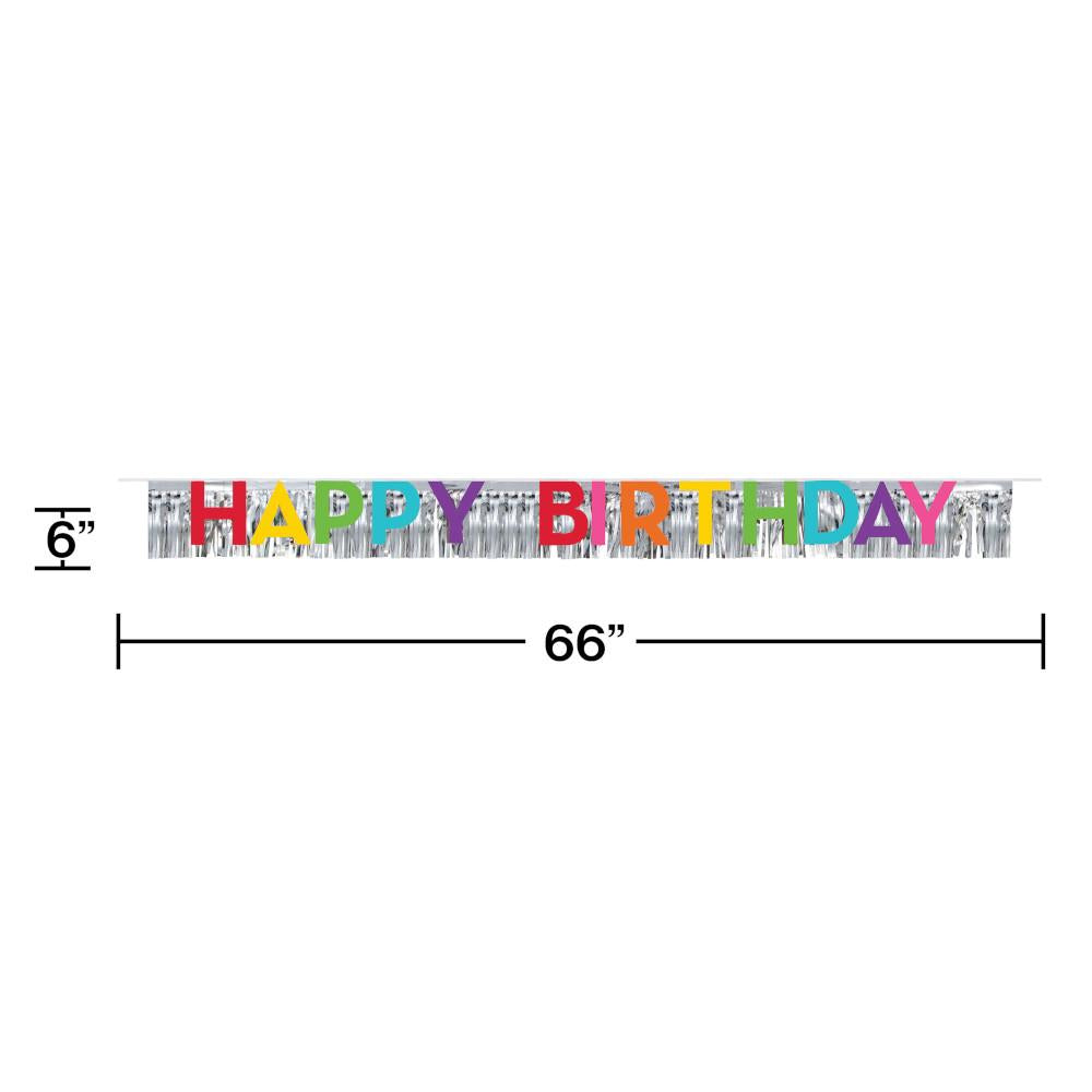 12ct Bulk Happy Birthday Banners with Fringe