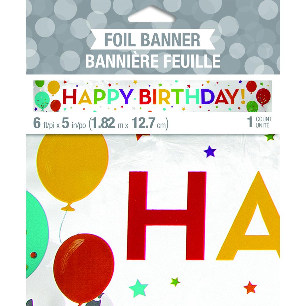 12ct Bulk Happy Birthday Foil Banners