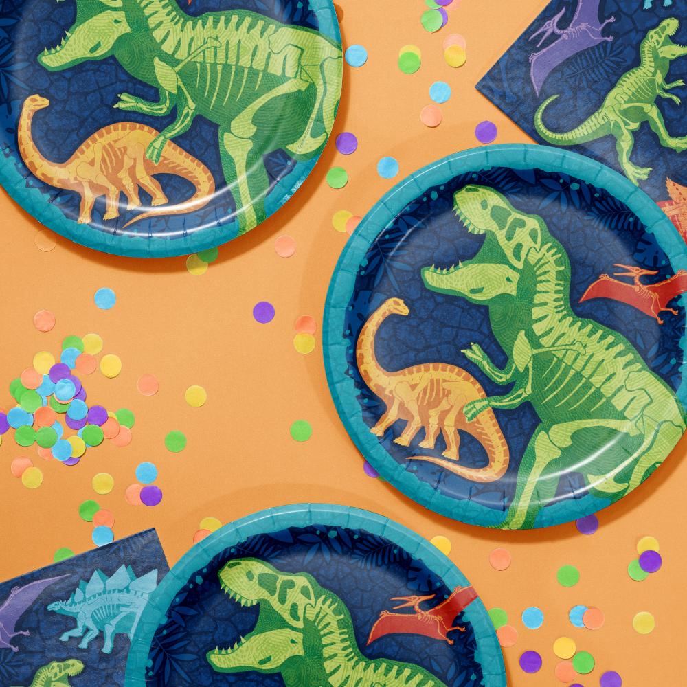 96ct Bulk Dino Dig Dinner Plates