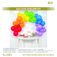 Rainbow Balloon Garland Kit, 6' - Any Occasion Decor Party Decoration
