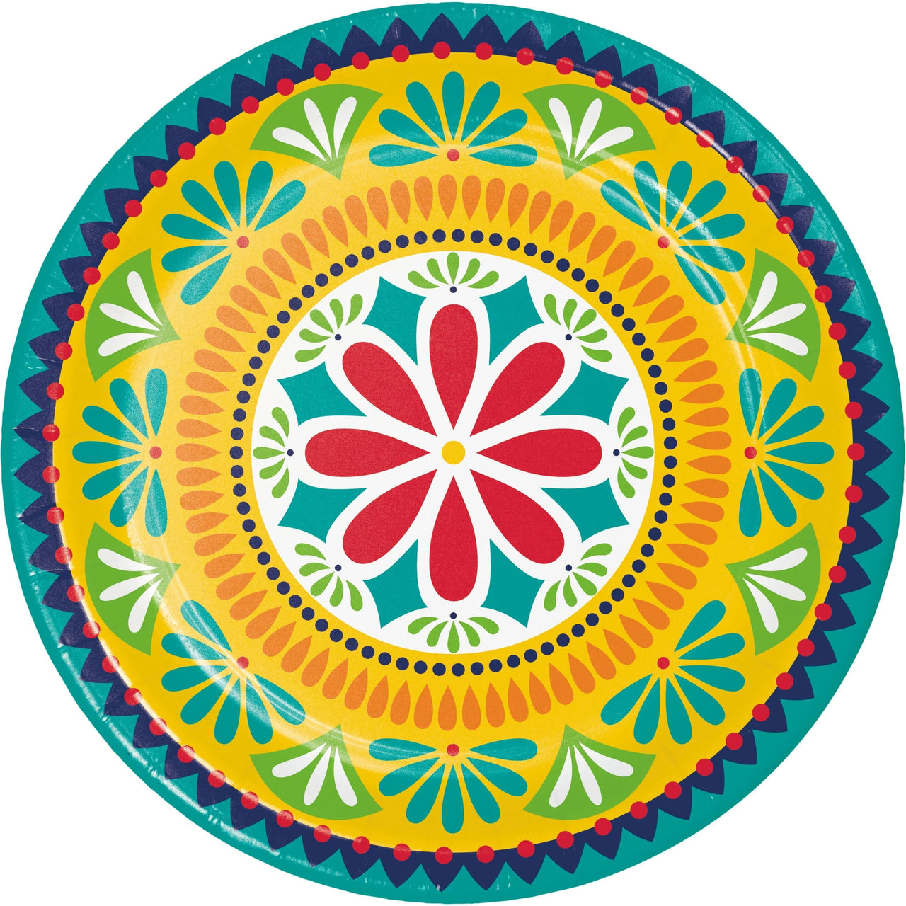 96 pc Bulk Fiesta Pottery 8.75 Inch Dinner Plate - Cinco de Mayo and Fiesta Party Supplies by Creative Converting