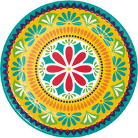 96 pc Bulk Fiesta Pottery 8.75 Inch Dinner Plate - Cinco de Mayo and Fiesta Party Supplies by Creative Converting