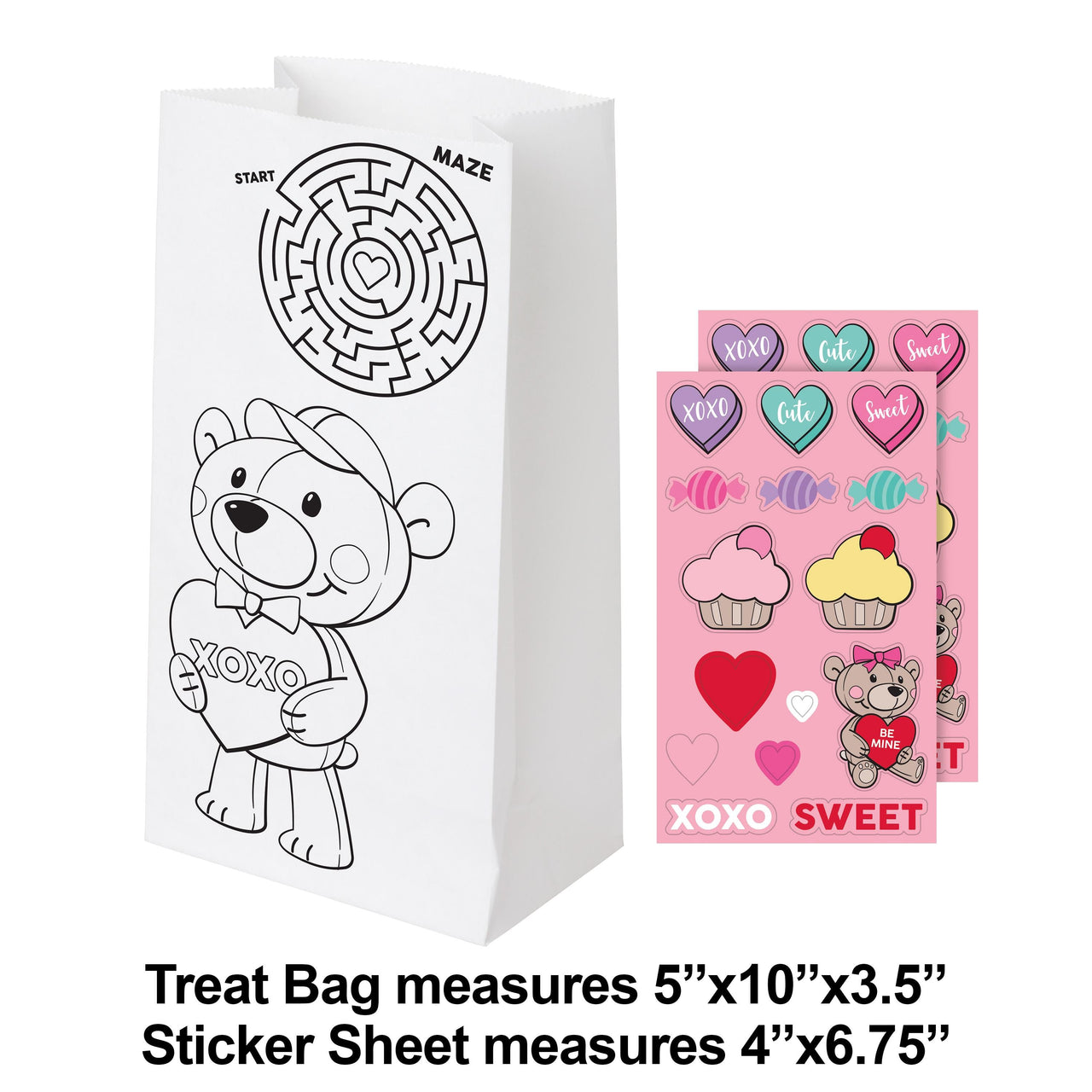 Bulk Case of Valentine's Day Paper Treat Bag
