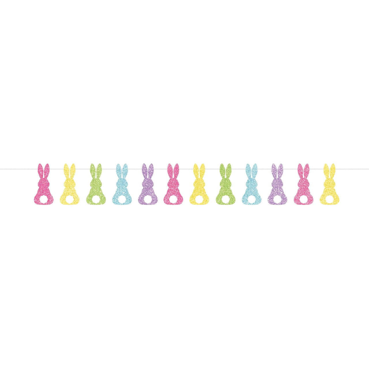 12 pc Bulk Bunnies Shaped Banner with Twine - Easter Party Supplies by Creative Converting