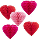 60 pc Bulk Valentine Hearts Hanging Cutouts w/ Honeycomb - Valentine's Day Party Supplies by Creative Converting