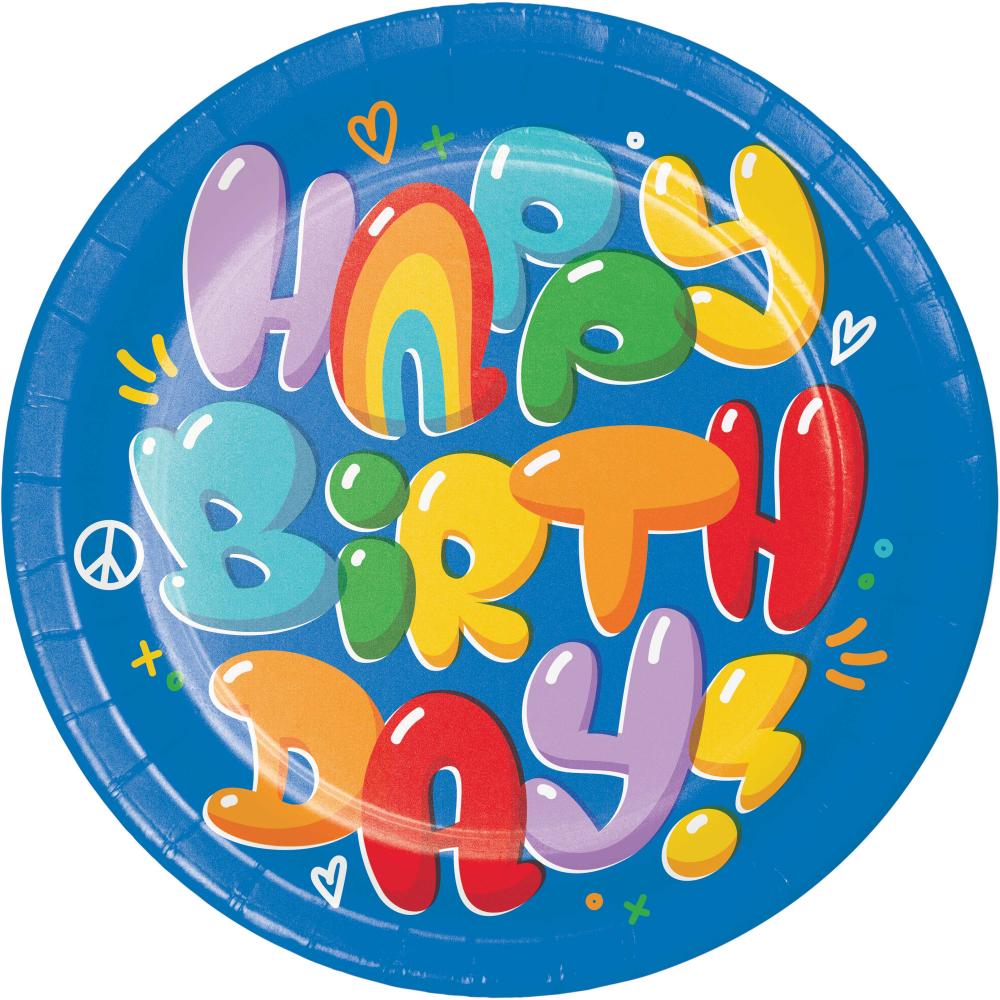 96/Case Dinner Plate - Bubbly Birthday - Birthday Party Supplies by Creative Converting