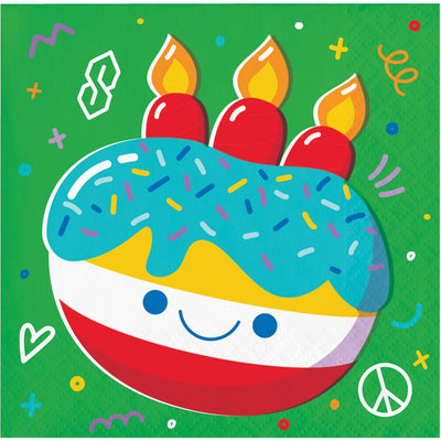 192/Case Beverage Napkin - Bubbly Birthday - Birthday Party Supplies by Creative Converting