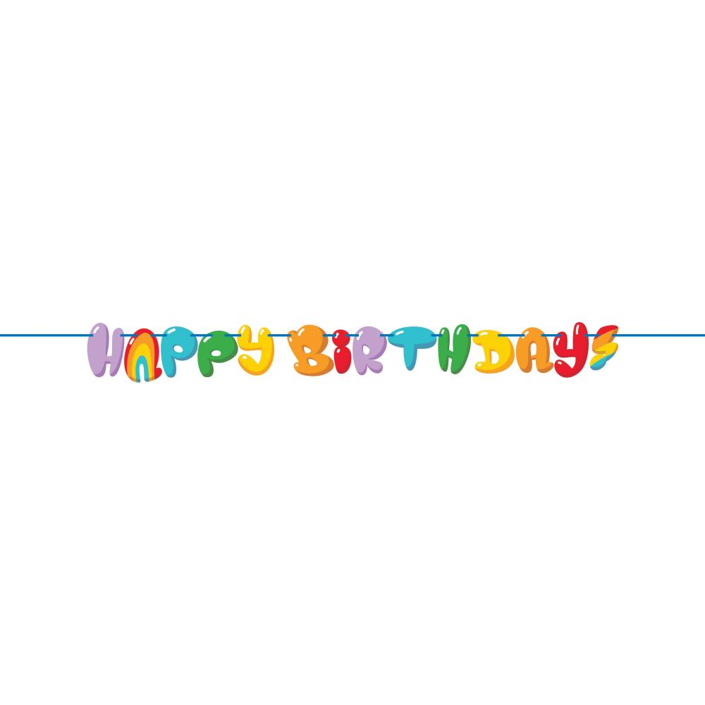 12/Case Letter Banner - Bubbly Birthday - Birthday Party Supplies by Creative Converting