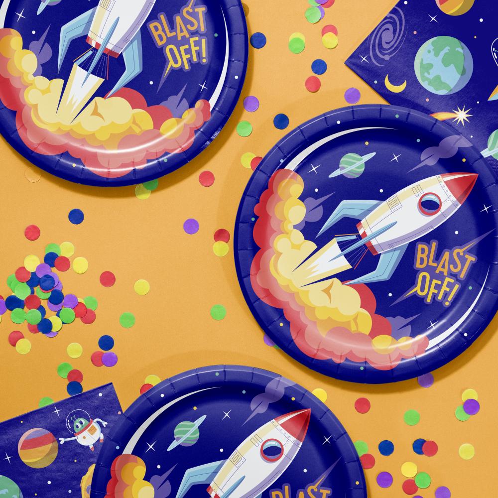 Dinner Plate - Space Adventures Party Decoration