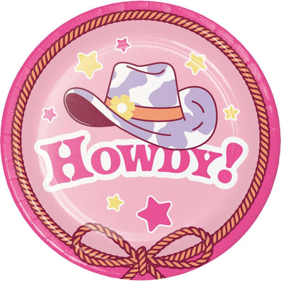 96/Case Luncheon Plate - Boots and Bows - Birthday Party Supplies by Creative Converting