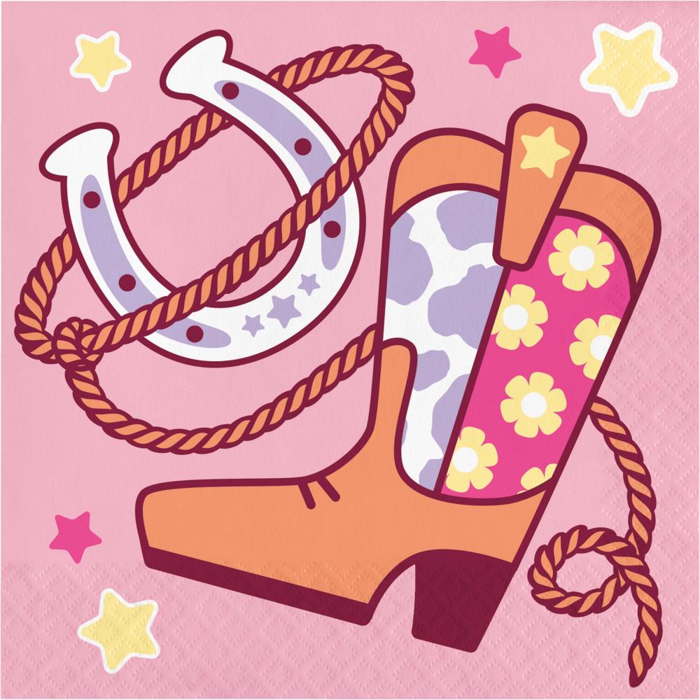 192/Case Lunch Napkin - Boots and Bows - Birthday Party Supplies by Creative Converting
