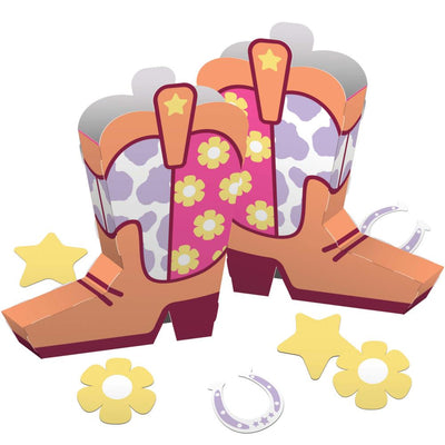 24/Case 3D Centerpiece w/ Cutouts - Boots and Bows - Birthday Party Supplies by Creative Converting