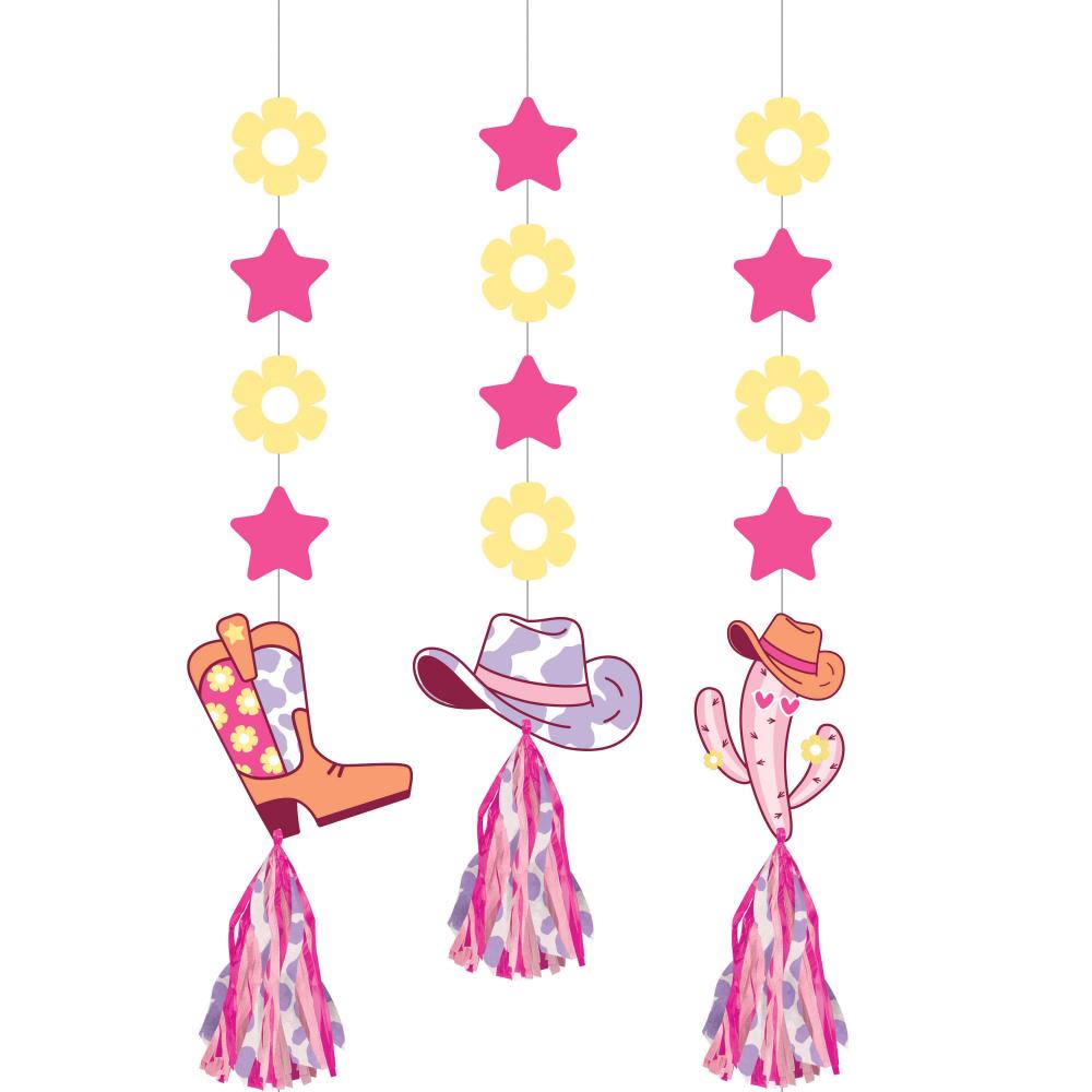 36/Case Hanging Cutouts w/ Tassels - Boots and Bows - Birthday Party Supplies by Creative Converting