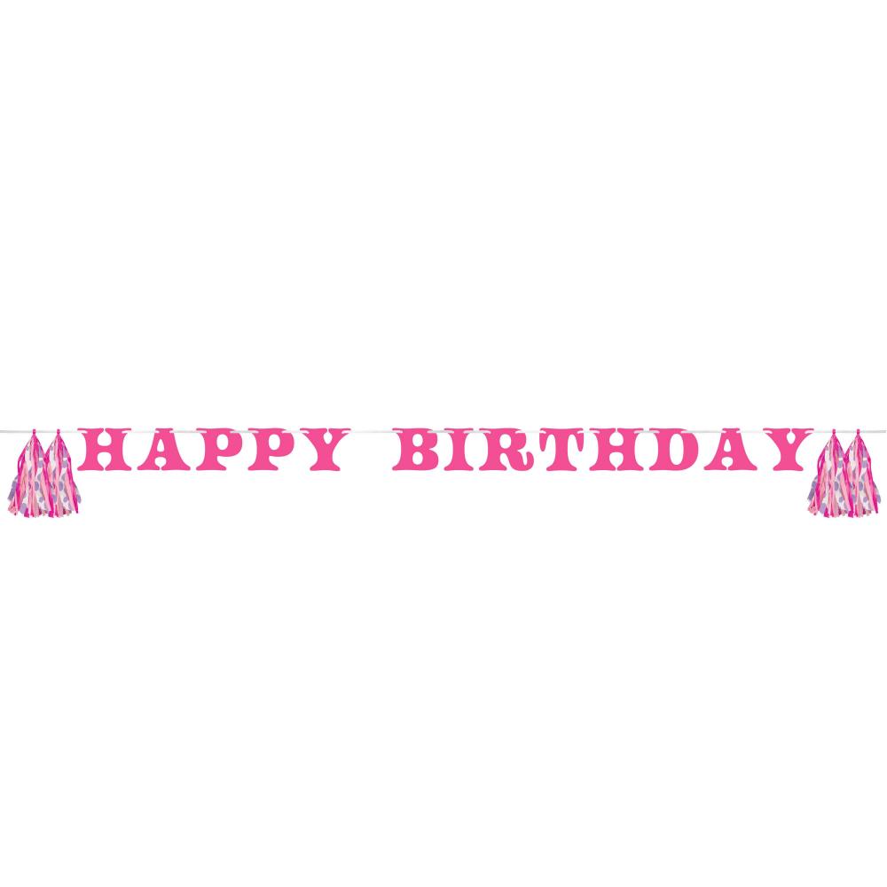 12/Case Letter Banner w/ Tassels - Boots and Bows - Birthday Party Supplies by Creative Converting