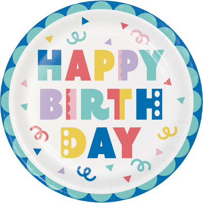 96/Case Dinner Plate - Party Patterns - Birthday Party Supplies by Creative Converting