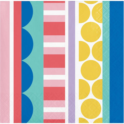192/Case Beverage Napkin - Party Patterns - Birthday Party Supplies by Creative Converting