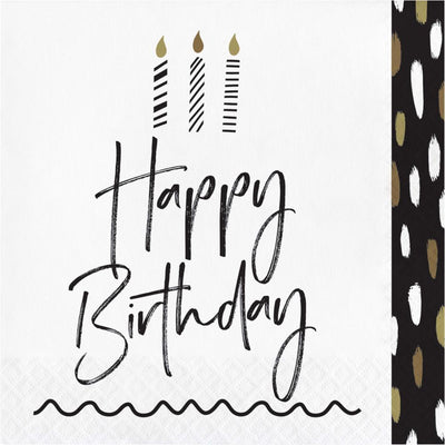 192/Case Lunch Napkin - Golden Wishes - Birthday Party Supplies by Creative Converting