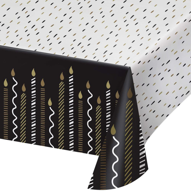 6/Case Tablecover, Paper 54" x 96" - Golden Wishes - Birthday Party Supplies by Creative Converting