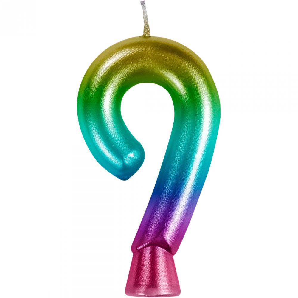 12/Case nan - Rainbow Metallic 9 Birthday Candle - Birthday Party Supplies by Creative Converting