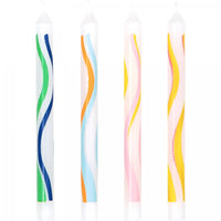 240/Case Multicolor Wave Print Birthday Candles - nan - Birthday Party Supplies by Creative Converting