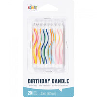 Multicolor Wave Print Birthday Candles - nan Party Decoration