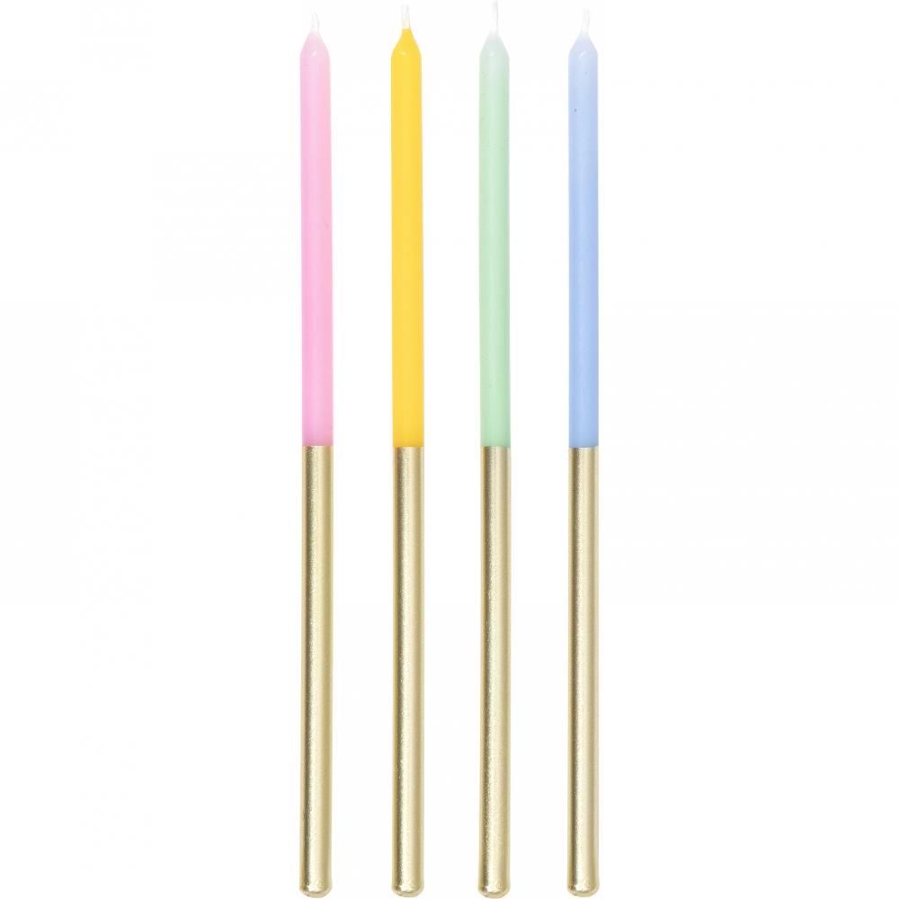 144/Case Tall Pastel and Metallic Gold Birthday Candles - nan - Birthday Party Supplies by Creative Converting