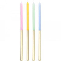 144/Case Tall Pastel and Metallic Gold Birthday Candles - nan - Birthday Party Supplies by Creative Converting