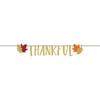 12 pc Bulk Thankful Fall Ribbon Banner Shaped - Thanksgiving Party Supplies by Creative Converting