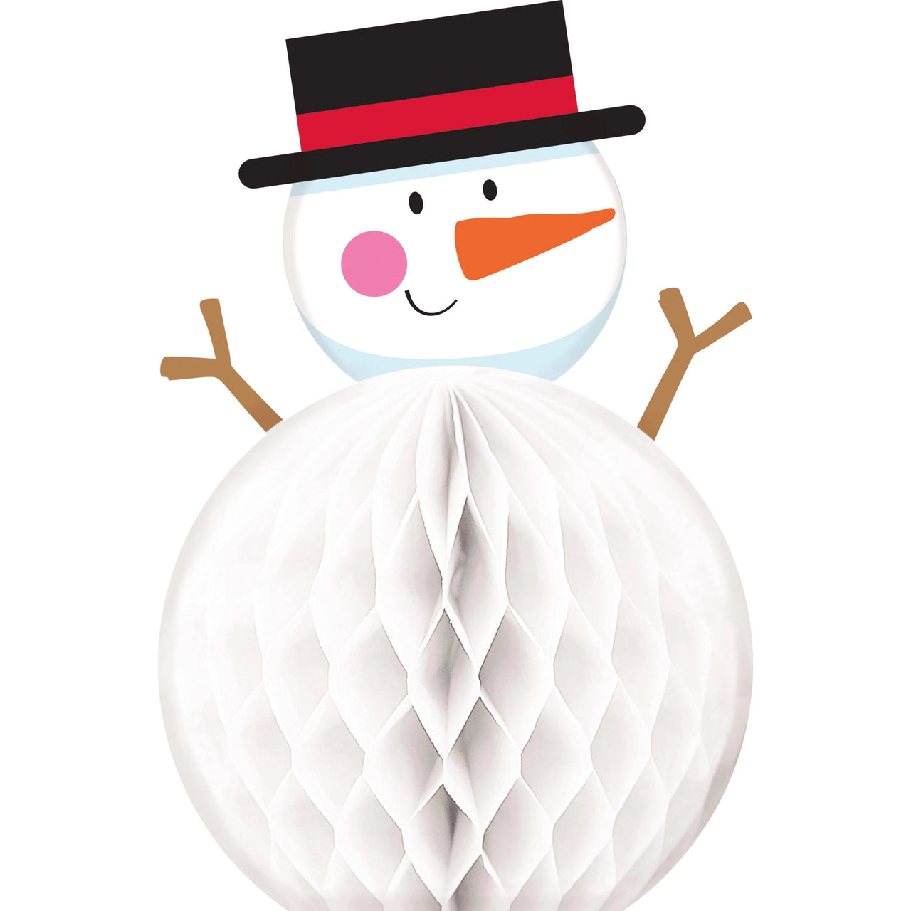 Bulk Case of 6" Snowman Honeycomb Centerpiece