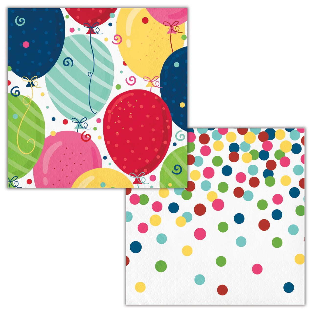 288 pc Bulk Festive Fun 24 pc Bulk 2ply Beverage Napkin - Birthday Party Supplies by Creative Converting