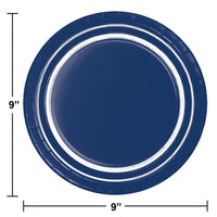 Bulk Case of Navy Blue 10ct Sturdy Style 8.75 Inch Dinner Plate