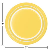 Bulk Case of Soft Yellow 10ct Sturdy Style 6.75 Inch Dessert Plate