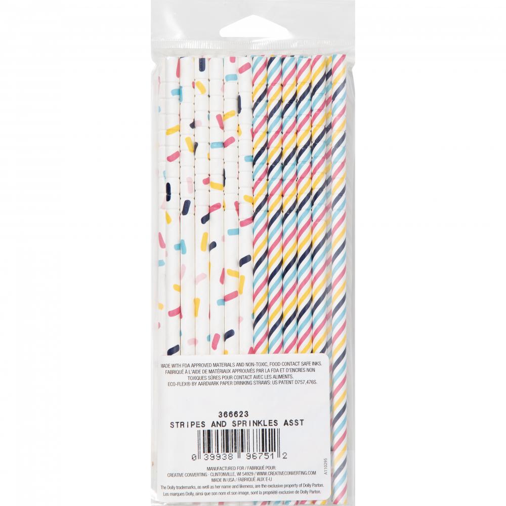144ct Bulk Dolly Parton Assorted 7.75" Paper Straws