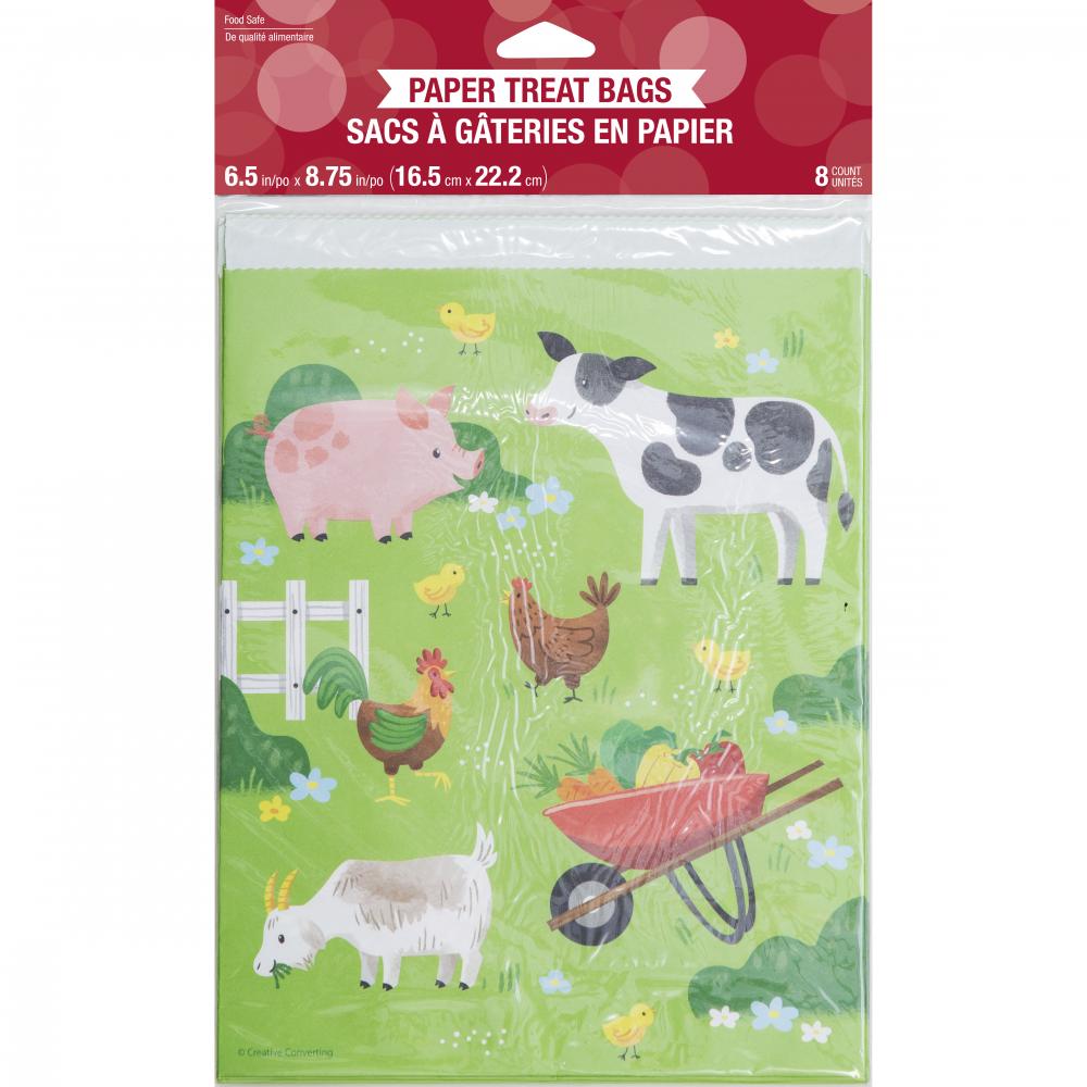 Bulk Case of Farm Animals Paper Treat Bags, Large