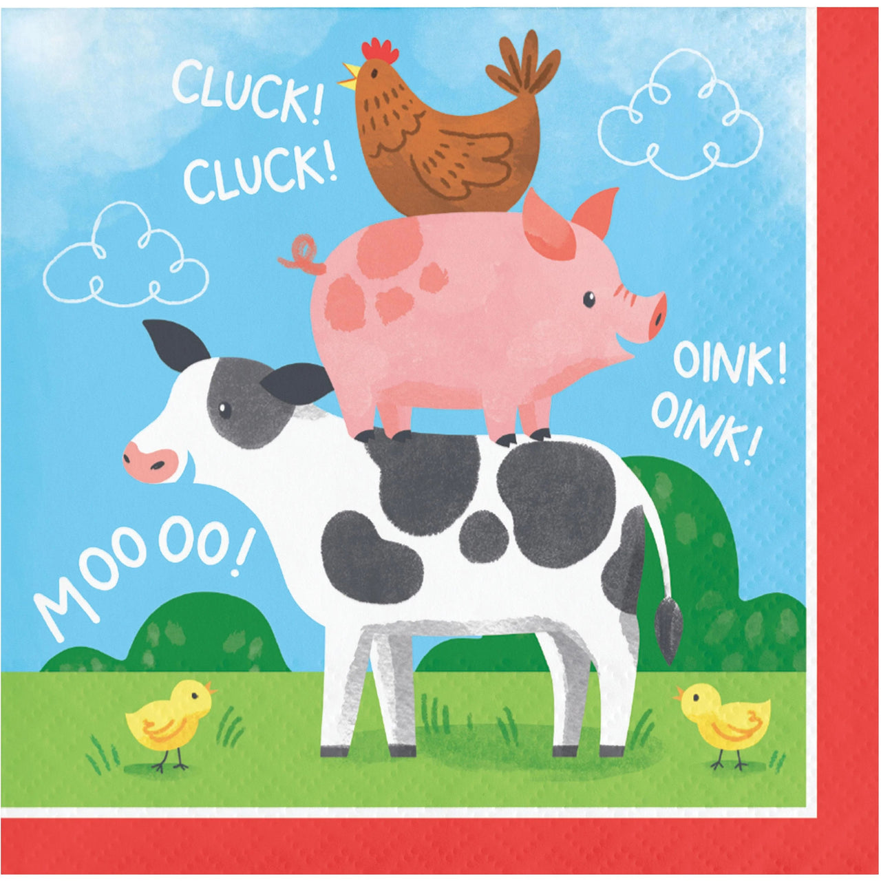 192 pc Bulk Farm Animals Beverage 2Ply Napkin - Birthday Party Supplies by Creative Converting