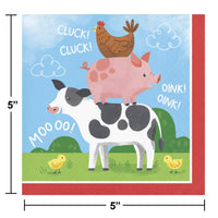 Bulk Case of Farm Animals Beverage Napkin