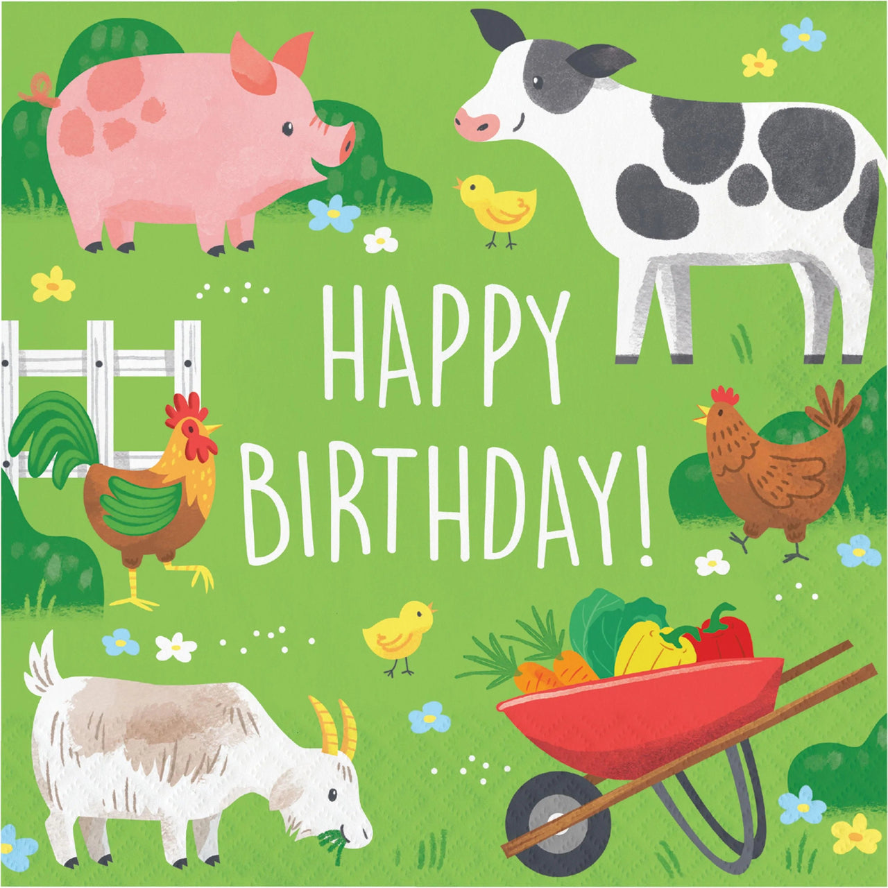 192 pc Bulk Farm Animals 2Ply Luncheon Napkin - Birthday Party Supplies by Creative Converting