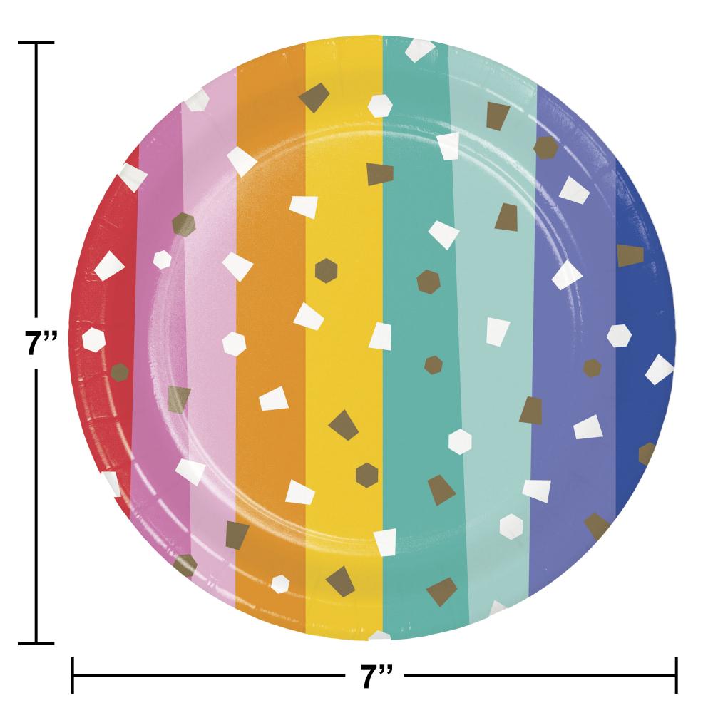 Bulk Case of Birthday Confetti 6.75 Inch Dessert Plate