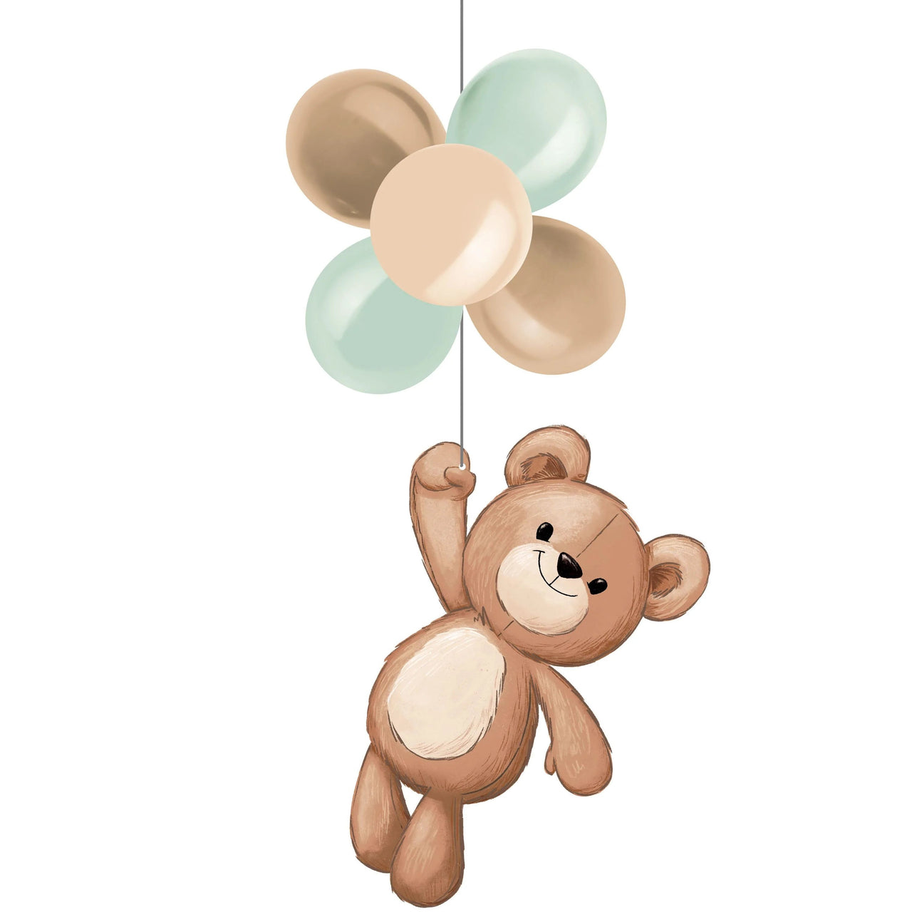 6 pc Bulk Teddy Bear Hanging Decor w/ Latex - Baby Shower Party Supplies by Creative Converting