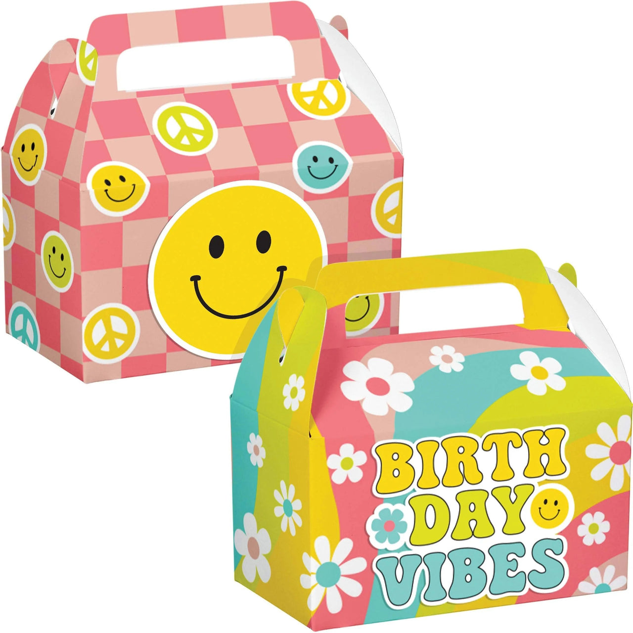 24 pc Bulk Flower Power Treat Box w/ Dimensional Attachment - Birthday Party Supplies by Creative Converting