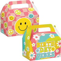 24 pc Bulk Flower Power Treat Box w/ Dimensional Attachment - Birthday Party Supplies by Creative Converting