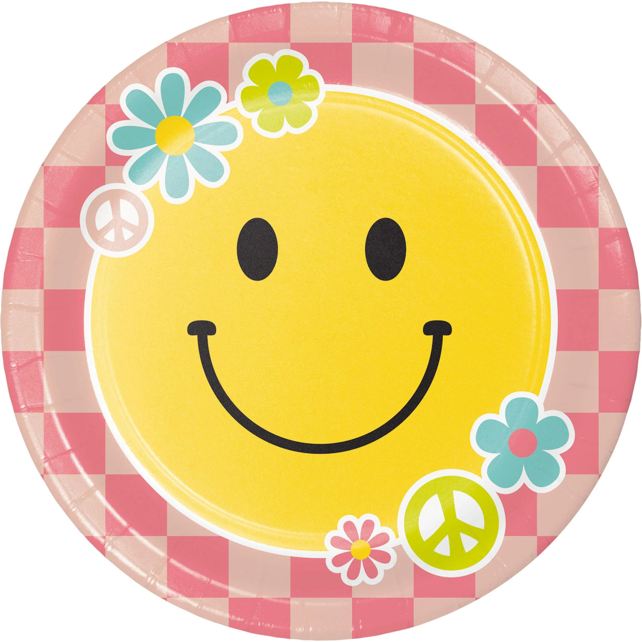 96 pc Bulk Flower Power 8.75 Inch Dinner Plate - Birthday Party Supplies by Creative Converting