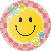 96 pc Bulk Flower Power 8.75 Inch Dinner Plate - Birthday Party Supplies by Creative Converting