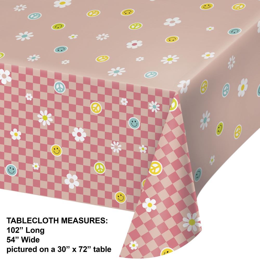 Bulk Case of Flower Power Tablecover, Paper 54"x102"