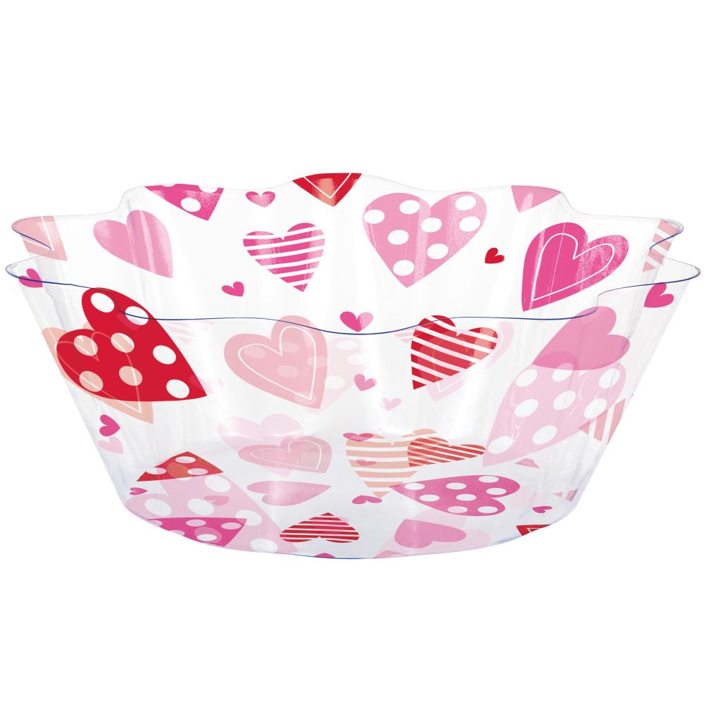12 pc Bulk Valentine Hearts 8" Fluted Bowl - Valentine's Day Party Supplies by Creative Converting