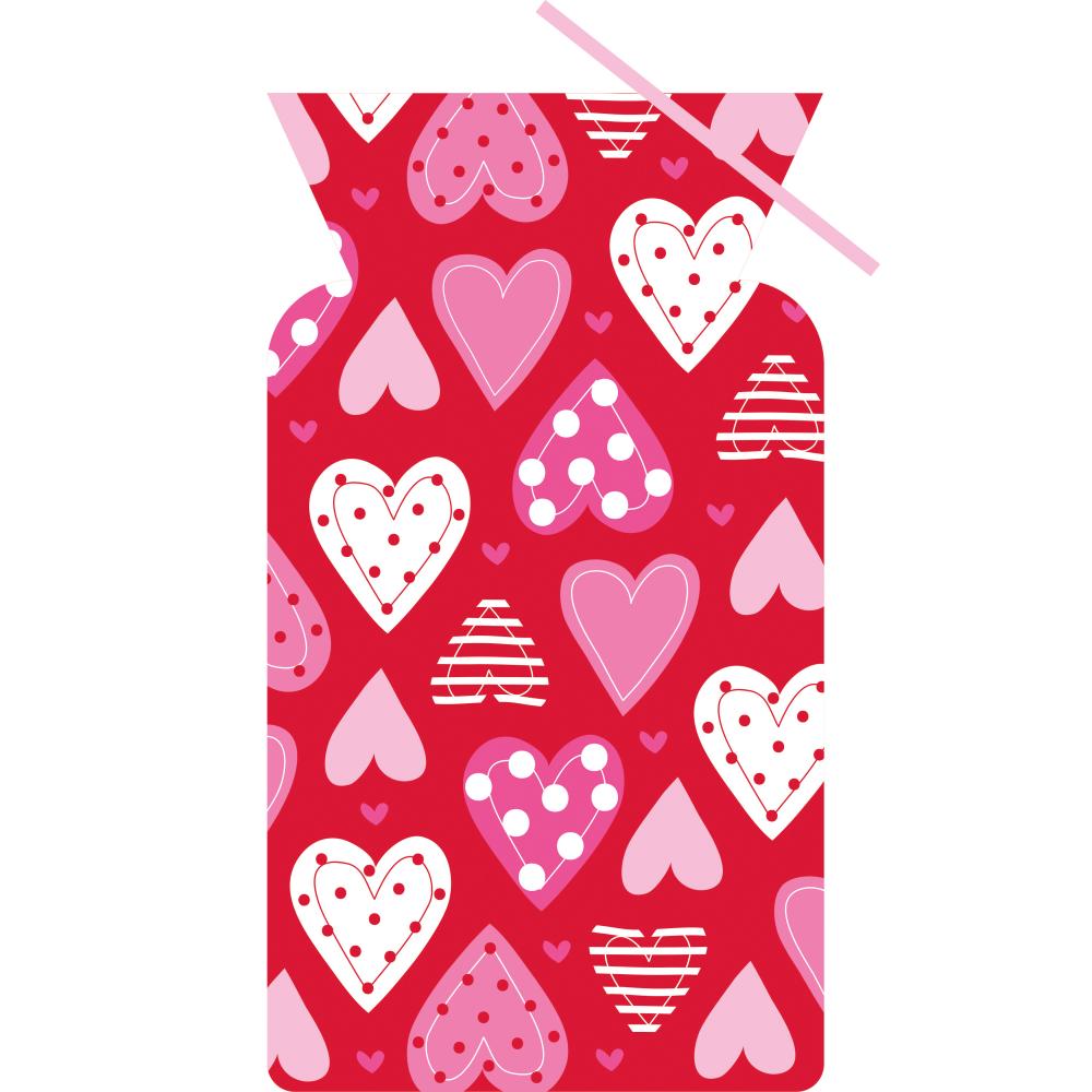 240 pc Bulk Hearts Cello Bags w/ Twist Ties - Valentine's Day Party Supplies by Creative Converting