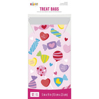 Bulk 144ct Valentine Treats Cellophane Bags with Zipper Closure
