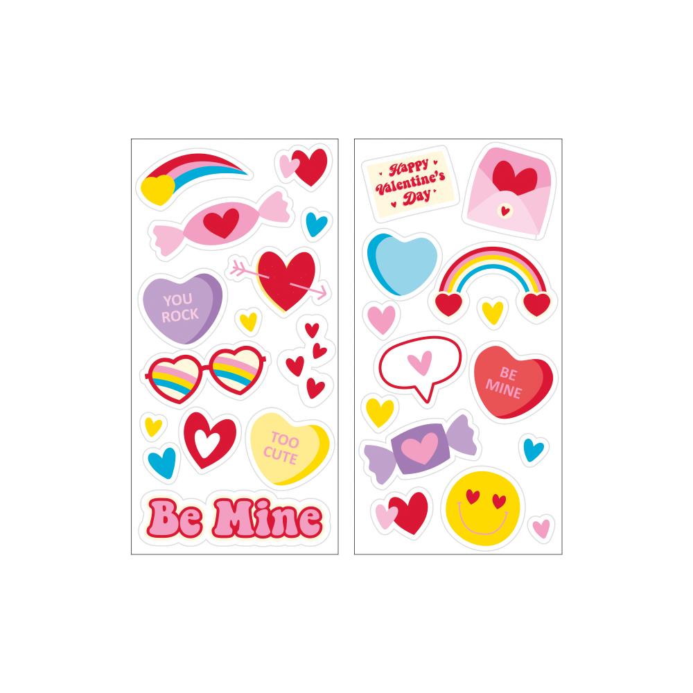 96 pc Bulk Colorful Valentines Stickers - Valentine's Day Party Supplies by Creative Converting