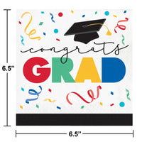192 pc Bulk Grad Cap Toss 2 Ply Luncheon Napkin - Graduation Party Supplies by Creative Converting