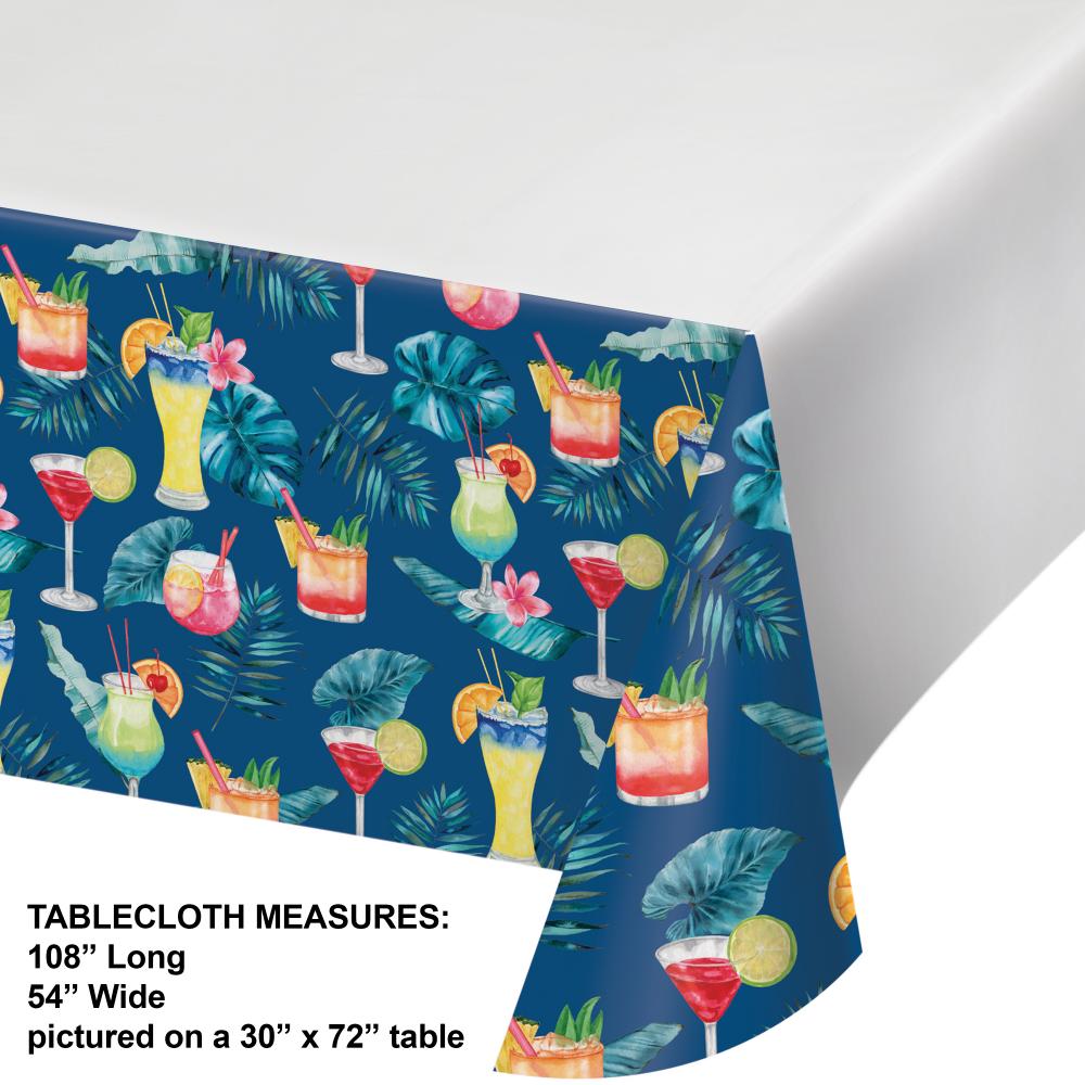 12ct Summer Breeze Party Table Cover with Border Print, 54"x102"